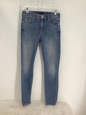 Mother Looker Ankle Fray High Waisted Jeans When Sparks Fly Wash Casual Size 26